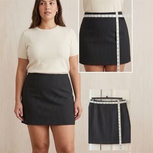 No Boundaries Woven Pinstripe Mini Skirt Jr Womens XXL Career Edgy Academia New